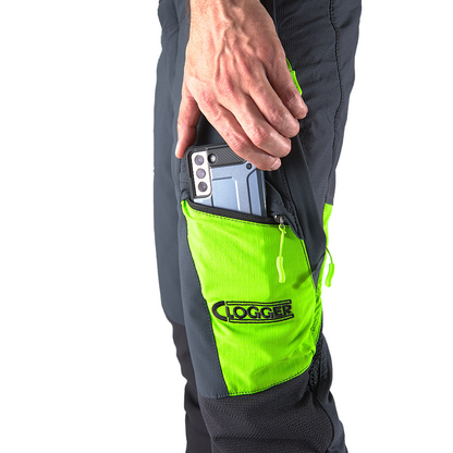 Clogger Zero Ultra Men's Super Breathable Premium Chainsaw Pants - Grey/Green