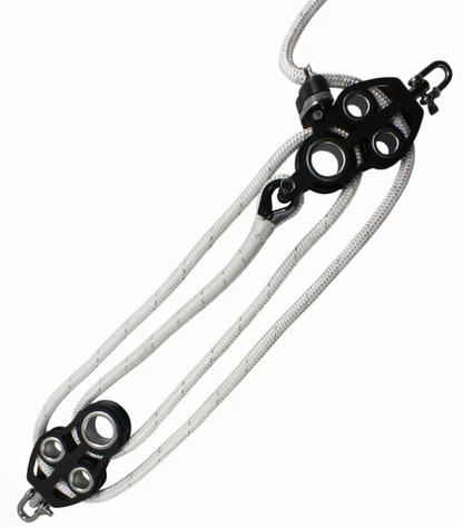 ProClimb Aluminum Fiddle Block Set with 50ft Double Braid Rope