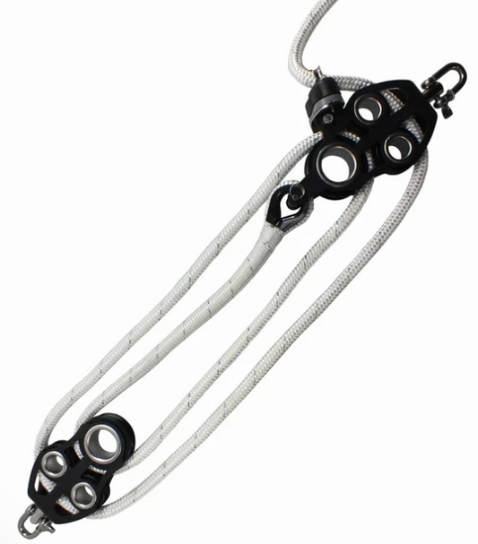 ProClimb Aluminum Fiddle Block Set with 50ft Double Braid Rope