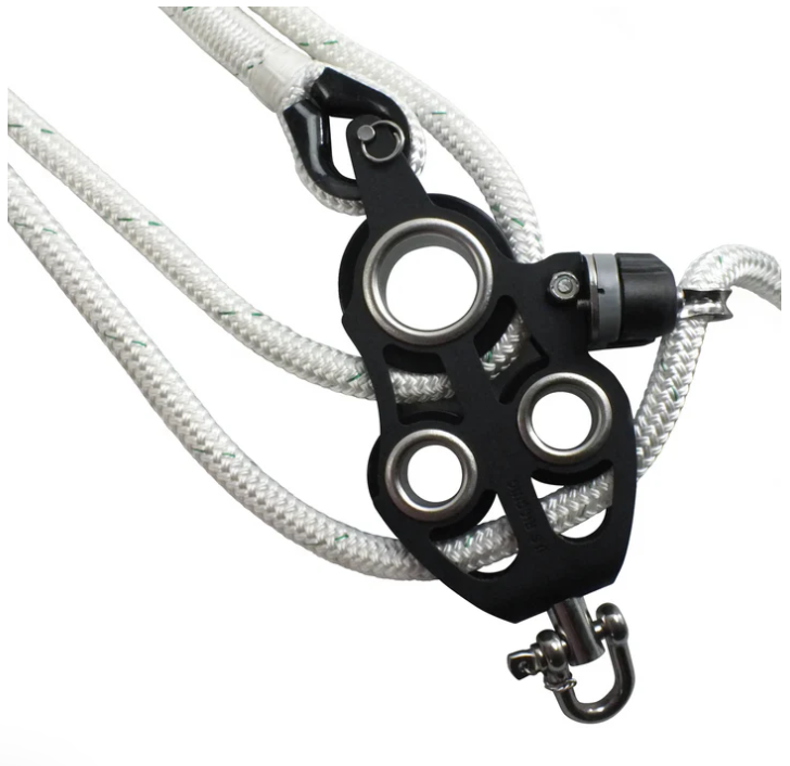 ProClimb Aluminum Fiddle Block Set with 50ft Double Braid Rope