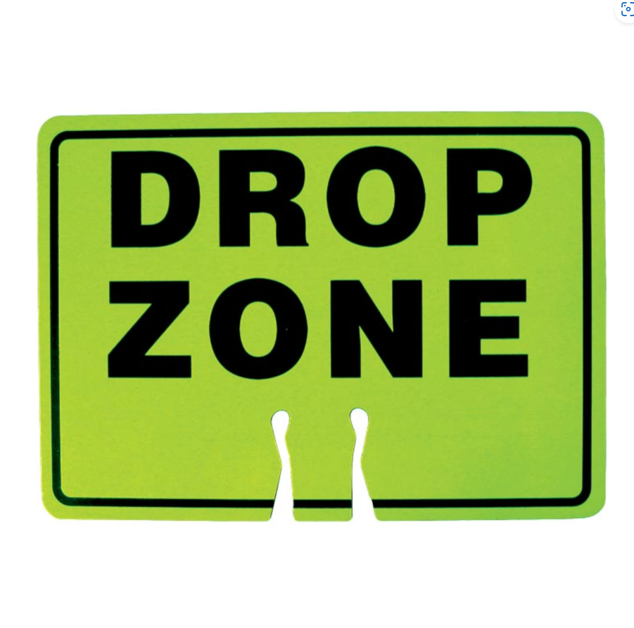 Drop Zone Cone Sign Toppers