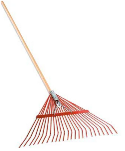 24" Corona Steel Tine Spring Back Fan Rake w/ 54" Wooden Handle